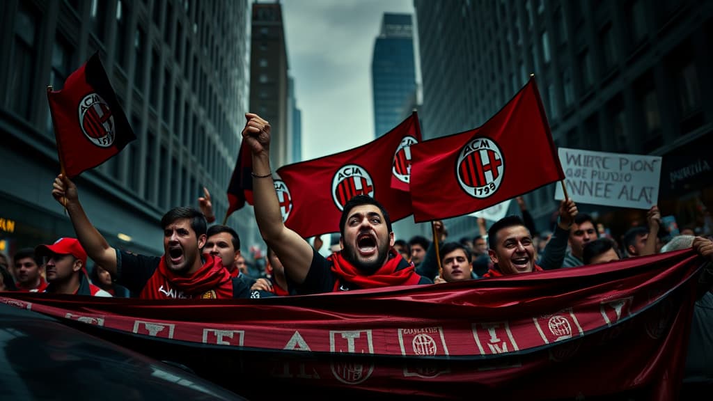 AC米兰球迷抗议